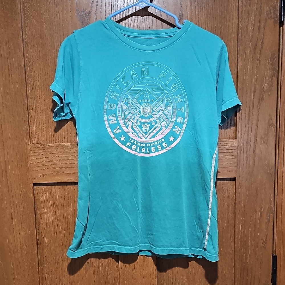 American Fighter Teal Crew Neck Tee